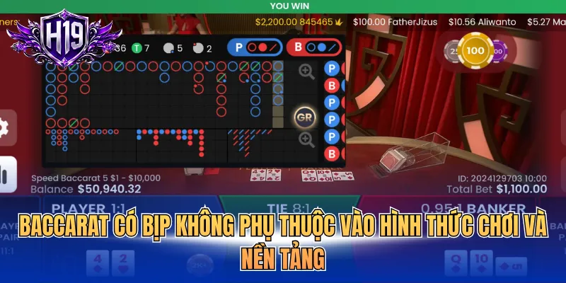 Baccarat có bịp không phụ thuộc vào hình thức chơi và nền tảng